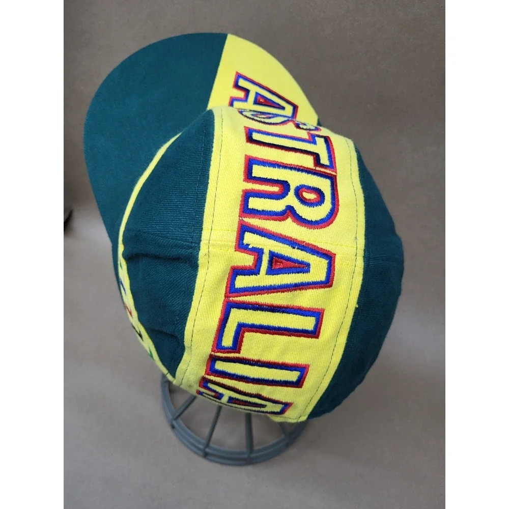 Australia Green & Yellow Cotton Strapback Baseball Cap Hat Strapback
